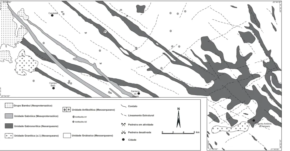 Figura 2. Mapa Geológico da região investigada (mod. de Fernandes, 2001).