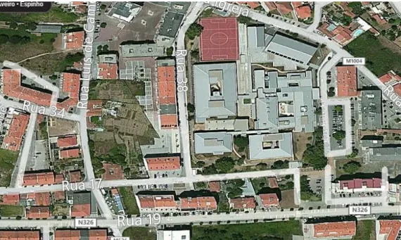 Figura 3. Localização da Escola Secundária Dr. Manuel Laranjeira. 