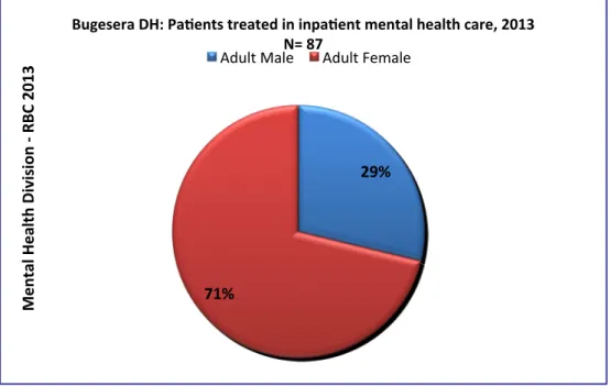 Figure 5: Patients treated in outpatient’s mental health unit per diagnosis in 2013  