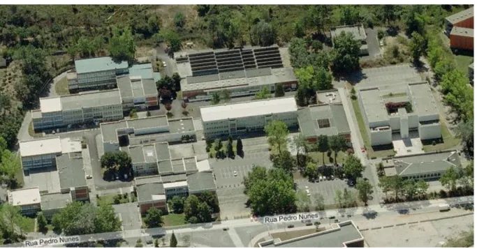 Figura 2.2: Imagem aérea do atual campus do ISEC (Adaptado de Bing Maps, 2012).