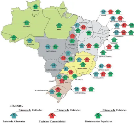 Figura 8: Mapa de distribuição geográfica dos Equipamentos Públicos em implantação no Brasil, 2010