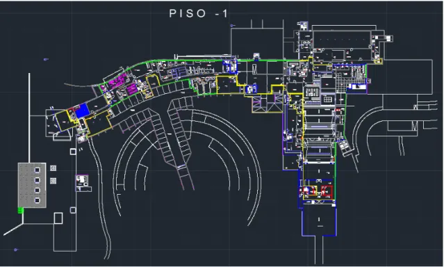 Figura 14 – Marcação do pavimento do piso -1. 