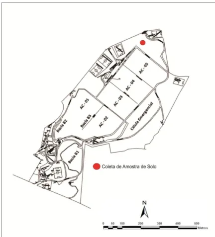 Figura 3.1 - Localização das antigas bacias e novas células de disposição do resíduo (SLU, 2005)