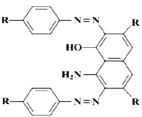 Figura 3.1: Exemplo de uma estrutura química de um grupo   cromóforo de um azocorante