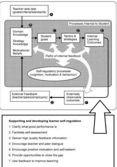 Figura 7: O modelo das boas práticas de feedback de Nicol e Macfarlane-Dick (2006) 