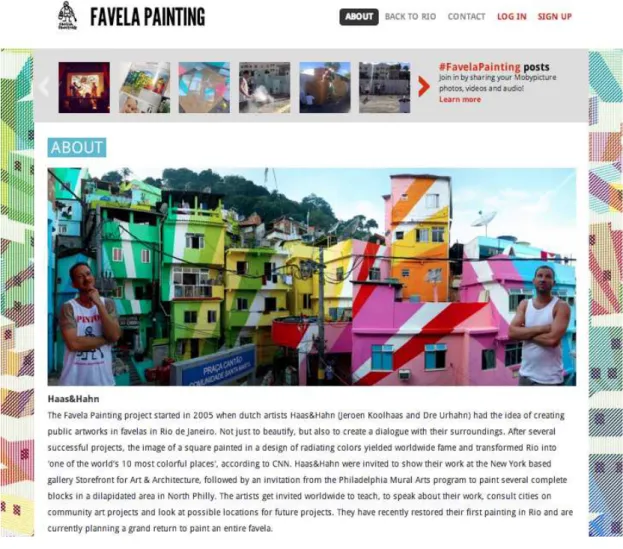 FIGURA 35 – Página de abertura do site em inglês “Favela Painting” 