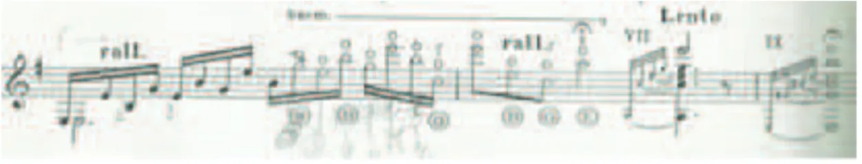Fig. 11.  Trecho da obra Estudo 2 para viol‹o solo de Heitor Villa-Lobos. 