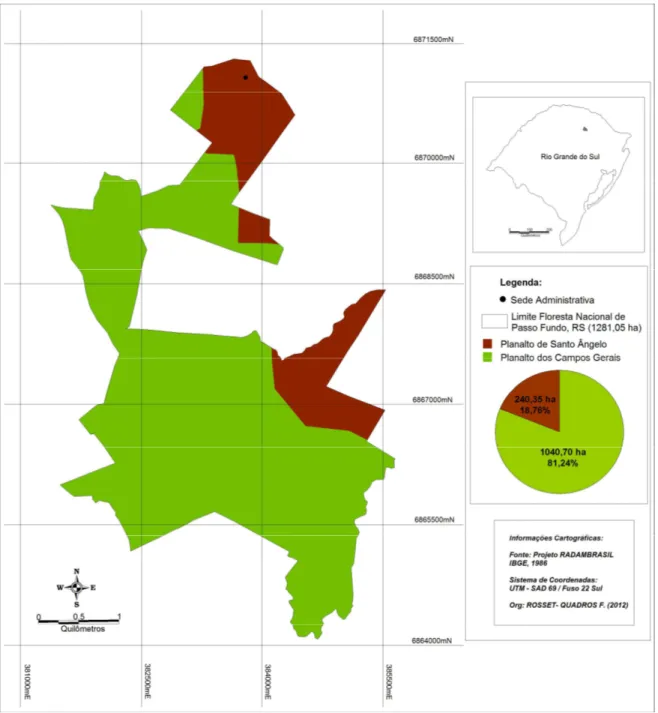 Figura 8 - Carta das Unidades Geomorfológicas da FLONA-PF. Mato Castelhano, RS. 