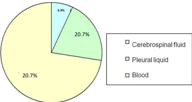 Figure 1. Number of cases for biological specimens present in the municipal hospital in Paulinia