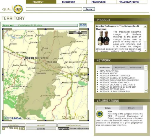 Figure 1: Webpage on the information of food product from QualiGeo.  