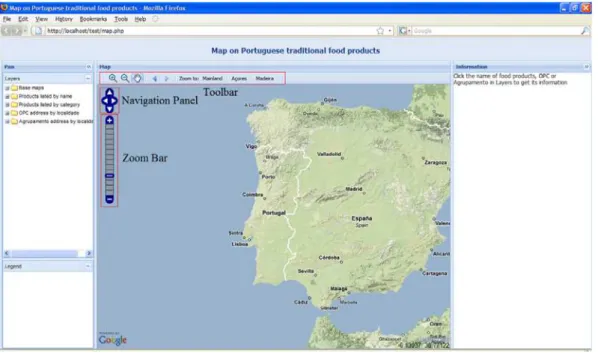 Figure 8: Layout of the web map 