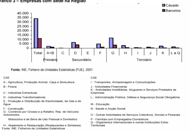 Gráfico 3 – Empresas com Sede na Região 