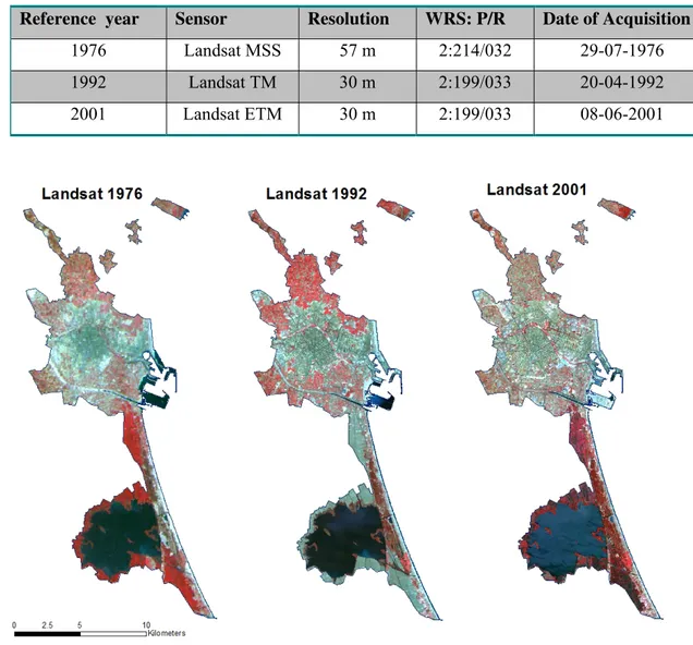 Fig. 4. RGB composite Landsat images used for classification 