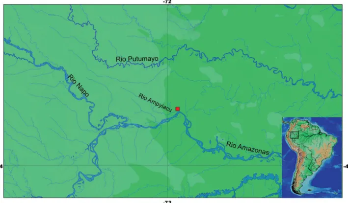 FIGURE 8.  Map showing the type locality of Apistogramma ortegai. 