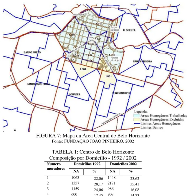 FIGURA 7: Mapa da Área Central de Belo Horizonte 