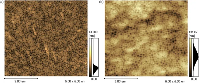 Fig. 2 shows AFM top views of the electropolished titanium sample (a) and the DLC ﬁlm obtained from DMF (b)