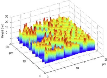 Fig. 6. 3D surface stripes image of Fig. 1c, the colour gradient represents height values.