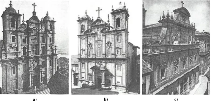 Figura 15: a) Igreja de São Lourenço; b) Igreja de São João Novo; c) Igreja de São Bento da Vitória [7]
