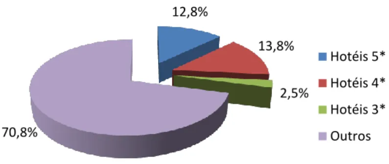 Gráfico 1 - Categoria de Alojamento, em percentagem 