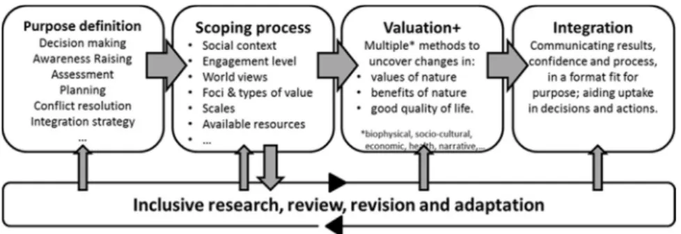 Fig. 1. Simpli ﬁ ed schematisation of the current state-of-the-art approach for integrated valuation and its main components