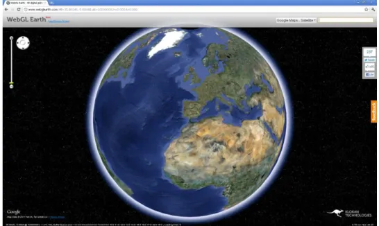 Figure 3. WebGL Earth globe’s appearance
