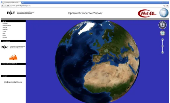 Figure 4. OpenWebGlobe globe's appearance