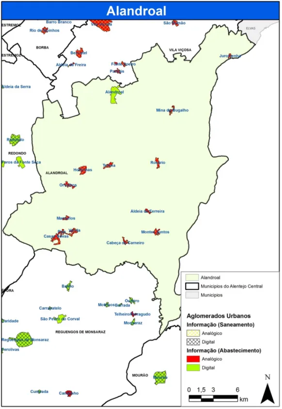 Figura 6 – Representação geográfica da fase de diagnóstico para o município do Alandroal 