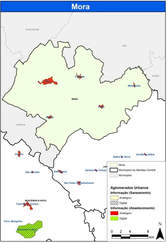 Figura 11 – Representação geográfica da fase de diagnóstico para o município de Mora 
