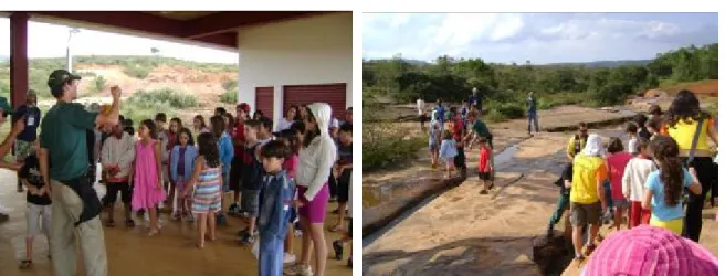 Figura 03 e 04: Atividades do  Projeto “A Escola vai ao Parque” no parque Natural Municipal das Andorinhas