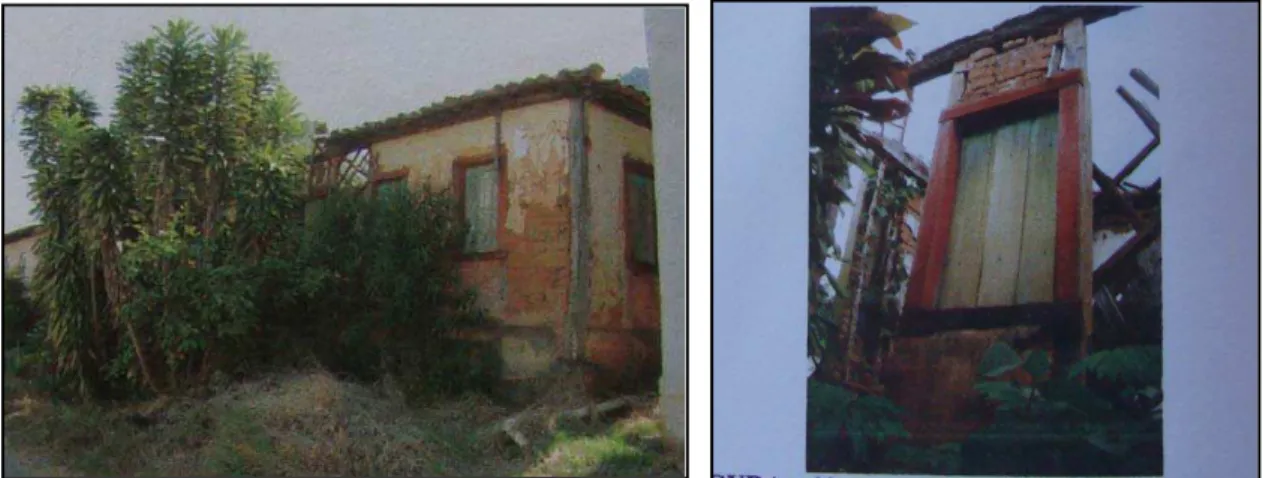 Figura 61. Apenas uma parede lembra a presença de uma  casa. Ruínas. Fonte: Laudo técnico/2010