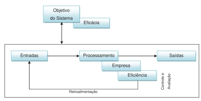Figura 8 – A empresa como um sistema aberto e com a missão da eficácia.  Fonte: Padoveze (2009, p