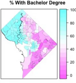 Figure   9   -­‐   Map   of   %   of   Population   with   Bachelors   Degree   by   Census   Tract   (2011   ACS)   