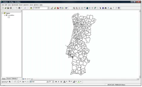 Figura 7: Mapa de Portugal dividido por concelhos 