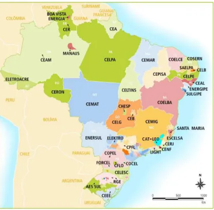 Figura 2.4: Divisão dos subsistemas do país Fonte: ANEEL (2013d)