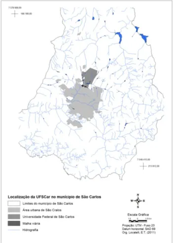 Figura 1: Localização da Universidade Federal de São Calos – São Carlos. Fonte: MELÃO, et al