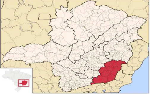 Figura 4 - Visualização da inserção da Mesorregião da Zona da Mata no estado de  Minas Gerais