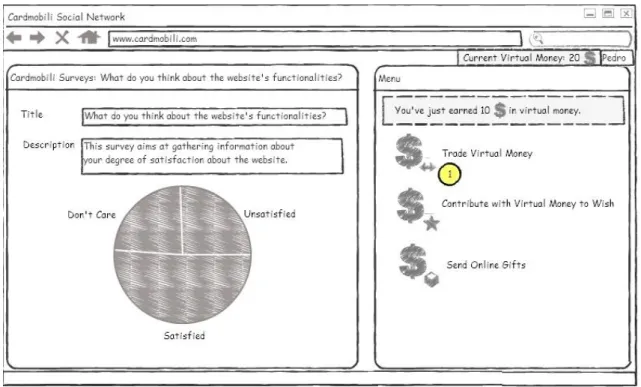 Figure 52: Storyboard 3: User wants to trade virtual money with other user in its network – Scene 1 