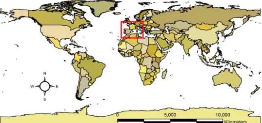 Figure 5: Location of Continental Portugal 