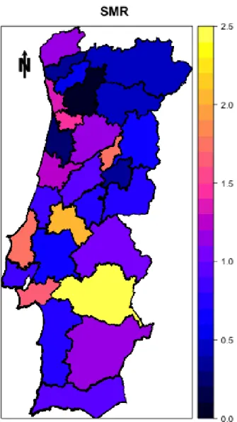 Figure 3.3 shows the raw SMR values for the 28 NUTS3.