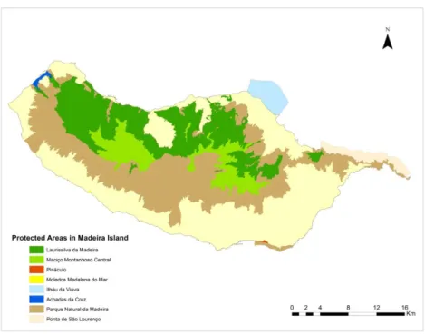 Figure 2: Map of Protected Areas in Madeira Island. 