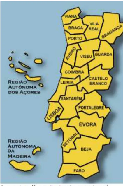 Figure 2 : Administrative Boundaries of Portugal 