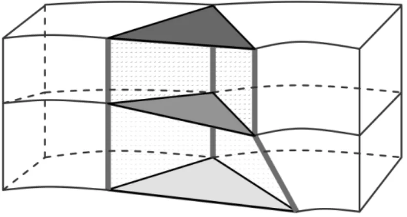 Figure 1.8 - The principle of GTP model based on unparallel drill holes. 