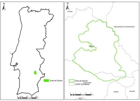 Figura 5 - Localização da área de estudo, Serra de Portel.  