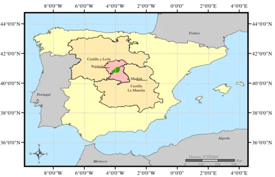 Figure 2. Map of situation of the National Park between the provinces of   Madrid and Segovia.