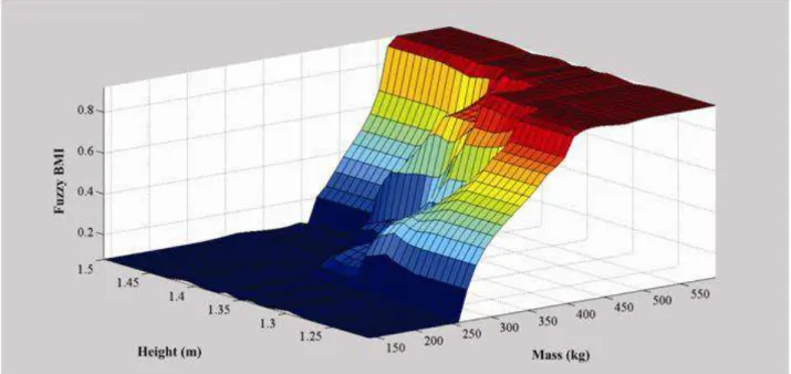 FIGURE  7.  Fuzzy  Body  Mass  Index  (Fuzzy  BMI)  represented  three-dimensionally  possible  evaluations of the herd