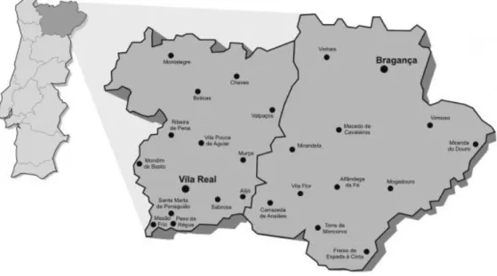 Figura 6 - Região de Portugal onde se realizaram as colheitas de água. 