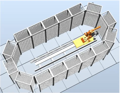 Figura 3-12: Segunda simulação de um armazém no software “RobotStudio” 