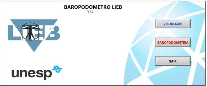Figura 27 - Tela inicial do Baropodômetro LIEB. 