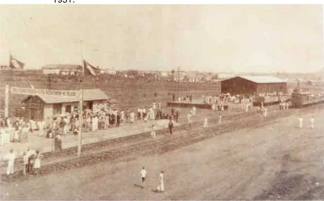 FIGURA 1 – Inauguração do Pátio da Estrada de Ferro Araraquarense em Jales –  1951. 