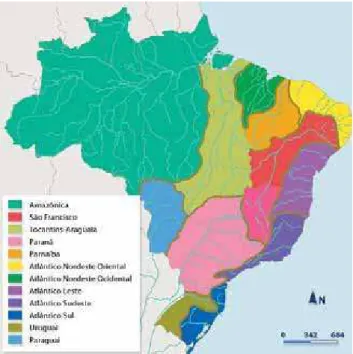 Figura 2 -  Divisão hidrográfica do Brasil segundo a Resolução nº 32/2003 do Conselho  Nacional de Recursos Hídricos